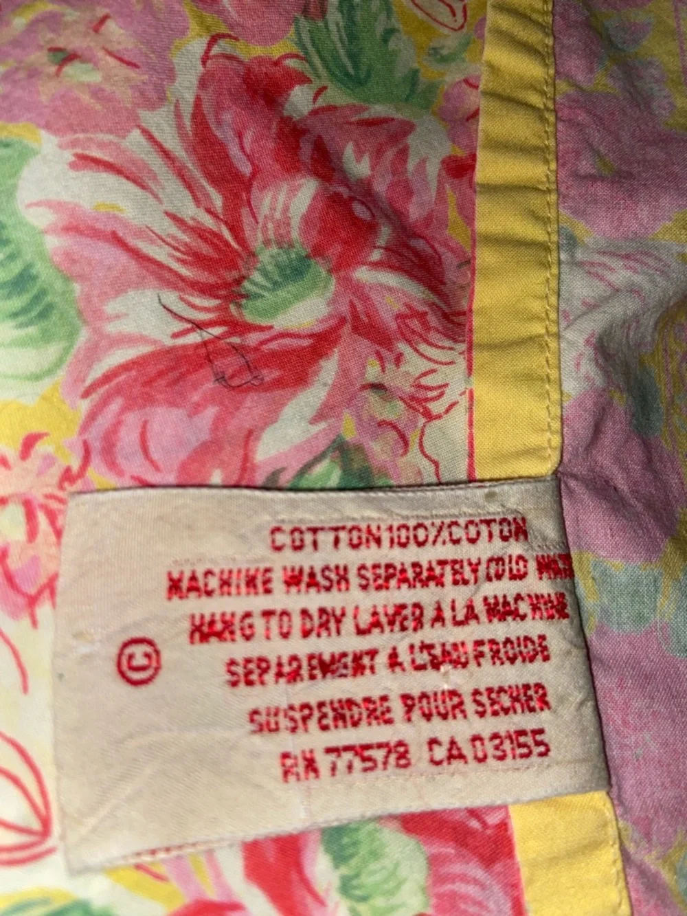 Vintage April Cornell 100% Cotton 60”x96” Tablecloth Spring Floral Pink Yellow